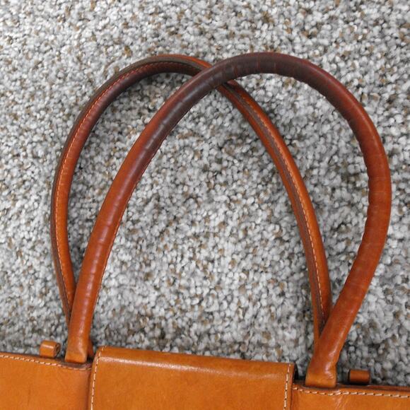 Bridas Cognac Leather Top Handle Satchel Bag Pre-Owned Classic - Picture 7 of 14